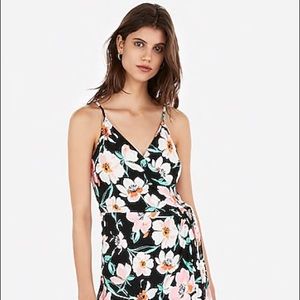 NWT express floral wrap skort romper.